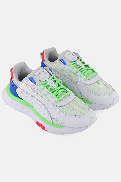 Puma حذاء جري وايلد رايدر برباط للأولاد من كيدز، لون أبيض