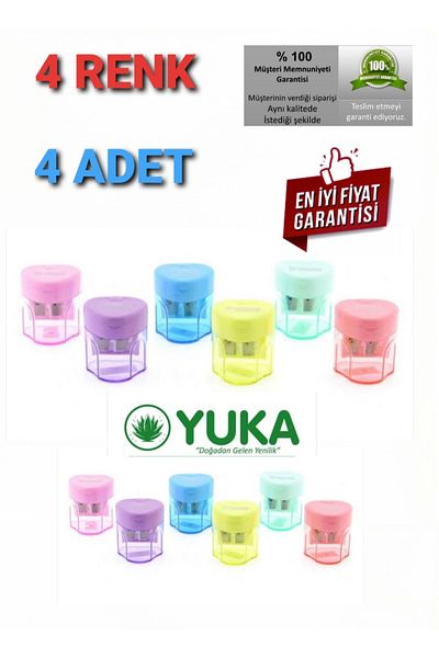 Yuka Pencil Sharpener Double Blade with Container 4 Colors Two Blade Jumbo Pencil Sharpener Pencil