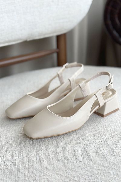 GOFFSHOES Pantofi de damă Pogba cu toc mic - piele maronie
