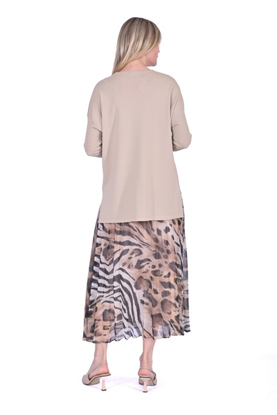 Invee İNVEE 5879 Triko Tunik - Bej