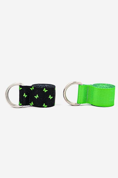 Don't Call Me Jennyfer Women 2 Pcs Graphic Print Belt, Neon Green