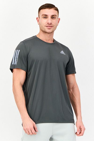 adidas Men Sportswear Fit Short Sleeve Running T-Shirt, Dark Grey