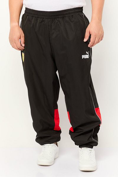 Puma Men Sportswear Fit Track Pants, Black/Red