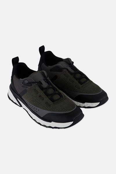 Geox Men Lace Up Casual Sneaker, Olive