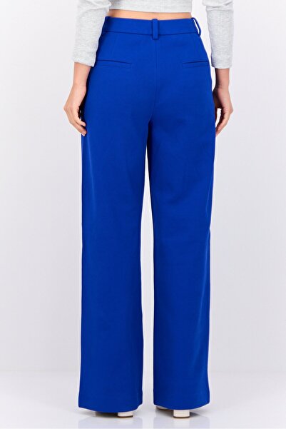 Esprit Women Regular Fit Textured Straight Leg Pants, Dark Blue