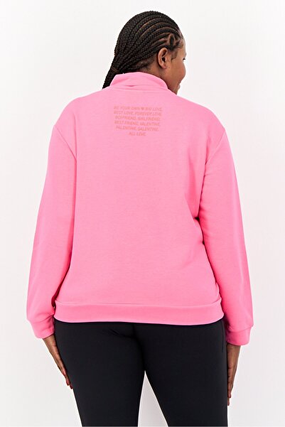 adidas Women Sportswear Fit Long Sleeve Outdoor Sweatshirt, Pink