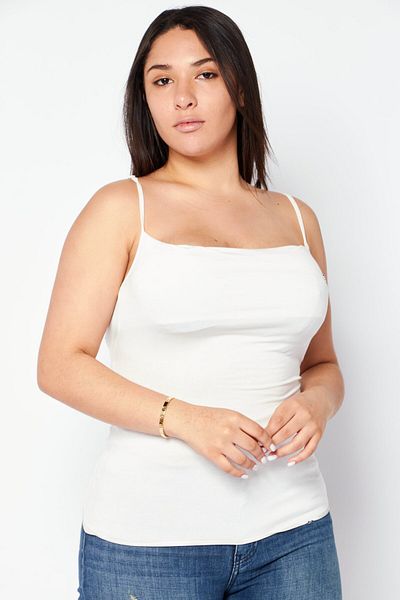 Diesel Women Square Neck Sleeveless Brand Logo T-Menty Top, White