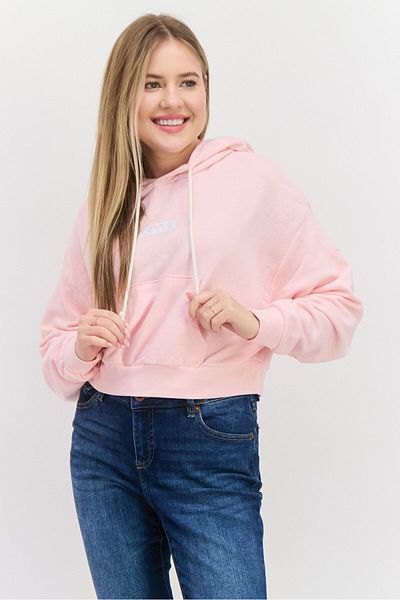 Levi's Women Brand Logo Long Sleeves Hoodie, Pink