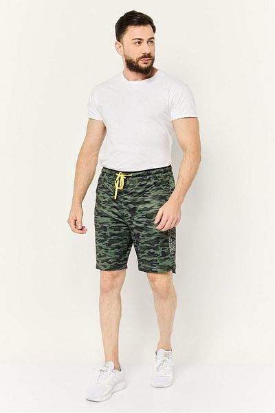 Kenneth Cole Men Drawstring All Over Print Basic Shorts, Olive