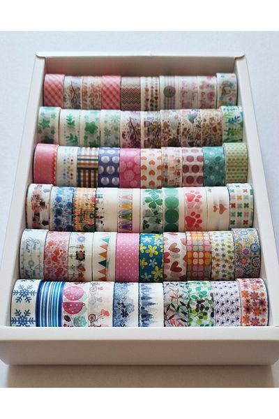 Modellino 10 Pcs Flower and Leaf Pattern Paper Tape 6001-B Series