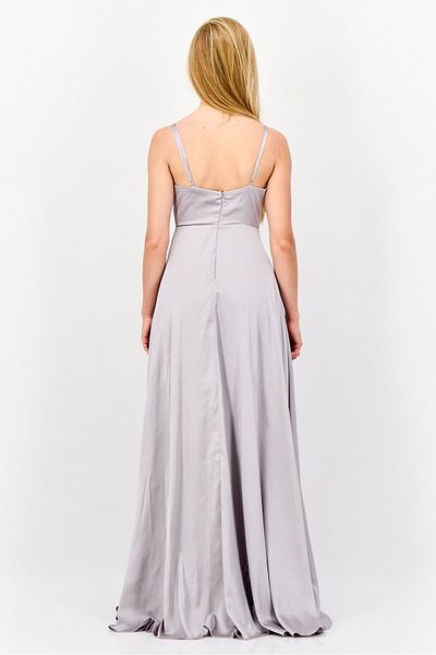 Lulus Women Plain Maxi Dress, Grey