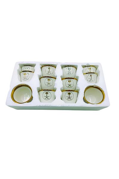 Amazonas Caffee Arabic coffee cup set, two swords and a palm tree, porcelain, with a traditional engraving