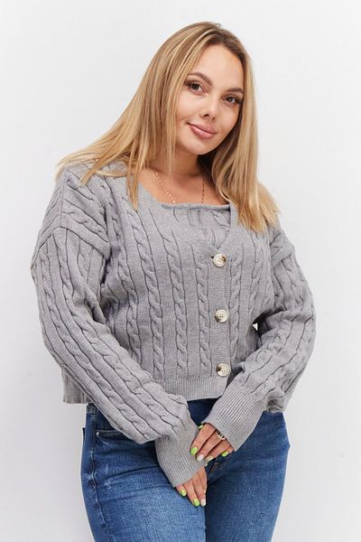 Ava + Esme Women V Neck Textured Cardigan, Grey