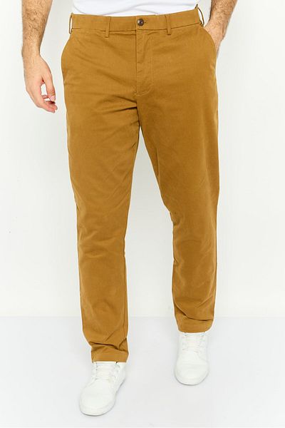 GAP Men Slim Fit Solid Straight Pants, Brown