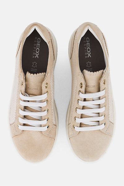 Geox Women D Skyely Lace Up Shoes, Light Taupe