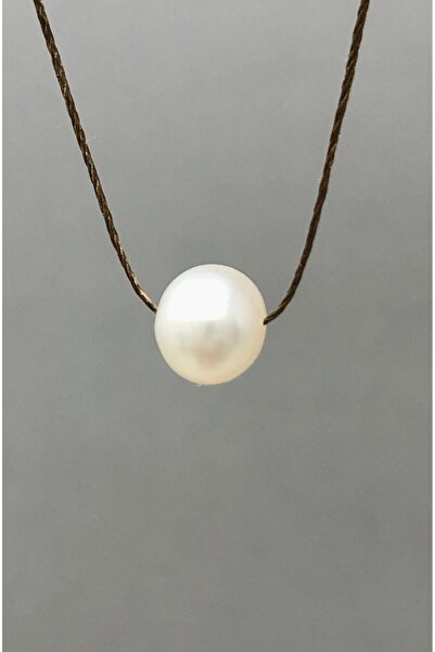 AAcc. Oniks Beyaz Inci Objeli Siyah Floş Ip Kolye