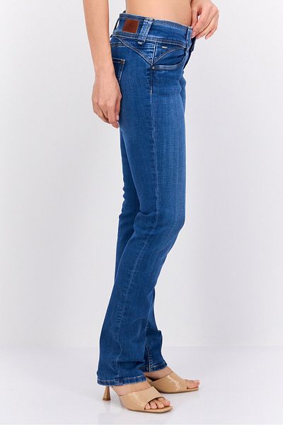 Pepe Jeans Women Straight Fit Washed Stretchable Jeans, Blue