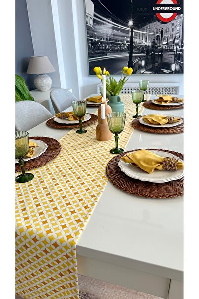 Decamor home Otporno na fleke Žuta Sa deznom Stolni raner Stolnjak (SERVET NI...