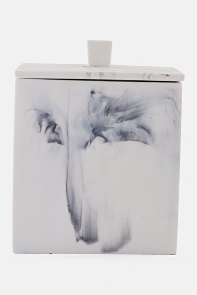 AMG حامل أعواد قطنية رخامي، رمادي