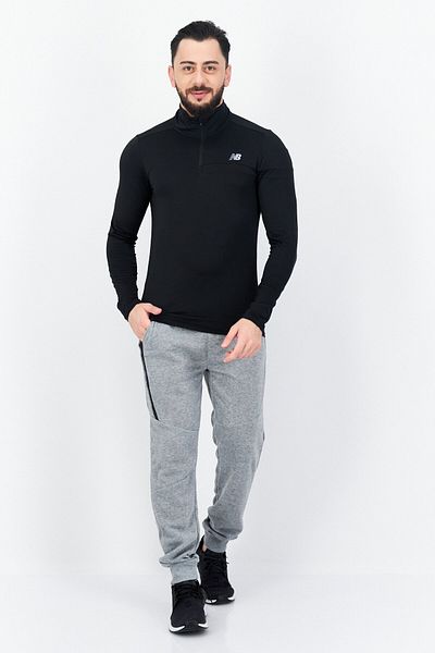 New Balance Men Sportswear Fit High Neck Long Sleeves Running Sweatshirt, Black