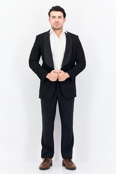 Gant Men Regular Fit Plain Formal Blazer, Black