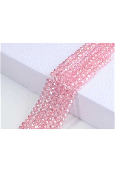 yiğit aksesuar 8 mm 5 Strand Pink Crystal Beads Rosary Bead