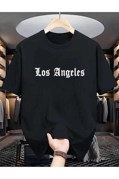 İpli Tricou supradimensionat cu imprimeu Angeles Culoare neagră