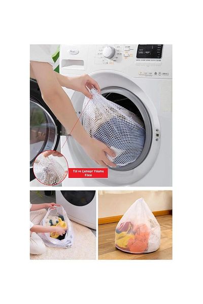 Turkco Large Size Drawstring Laundry Net |   Dirty Clean Clothes Clothing Bag 60X80Cm