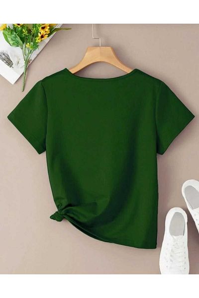 İpli Tricou oversize imprimat culoare verde