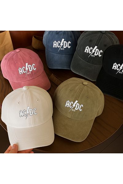 Touz Moda Washed Vintage Ac/Dc Printed Unisex Hat