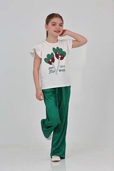 junior baby kids Girl's Top and Bottom Set with Stones