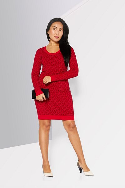 Michael Kors Women Allover Print Mini Dress, Red