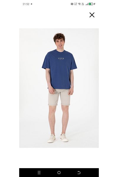U.S. Polo Assn. Ανδρικό μπλουζάκι με λαιμόκοψη με υπερμεγέθη κοπή της U.S. polo assn