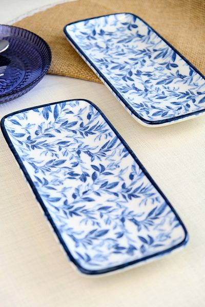 tabakevi Plate House Porcelain Blue Heaven Boat Plate 2 Li 22X10X1Cm