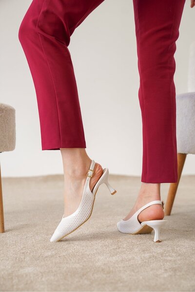 luuq shoes LASSİE Жіночі туфлі на підборах з відкритою задньою частиною та лазерними отворами