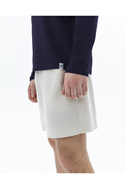 Ayma Active Чоловіча синя індіго футболка з довгими рукавами - органічна бавовна, подвійний шов на плечах