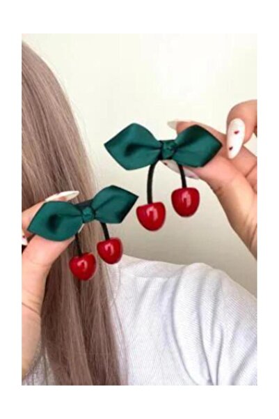 İnDerin Αξεσουάρ μαλλιών με κούμπωμα από γυαλί κερασιού 2 τεμαχίων