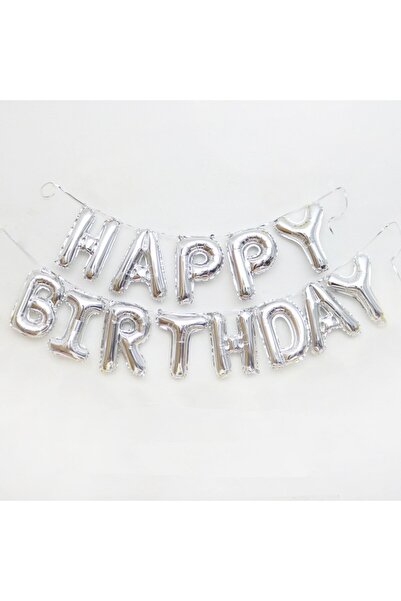 Flippy Foil Balloon Set, Happy Birthday, 40 cm, Silver