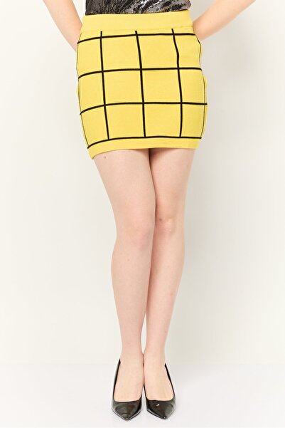 Esprit Women Knitted Mini Skirt, Yellow