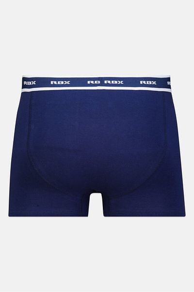 RBX Men 3 Pieces Brand Logo Boxer Briefs, Navy/white