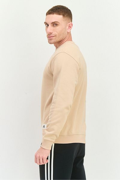 adidas Men Sportswear Fit Long Sleeve Outdoor Sweatshirt, Beige