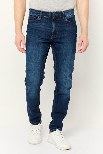Esprit Men Regular Fit Washed Stretchable Jeans, Navy