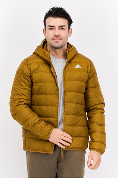 adidas Men Sportswear Fit Hooded Outdoor Jacket, Light Olive