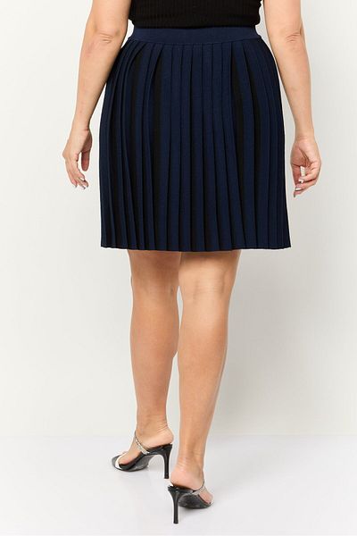 Esprit Women Plated Mini Skirt, Navy
