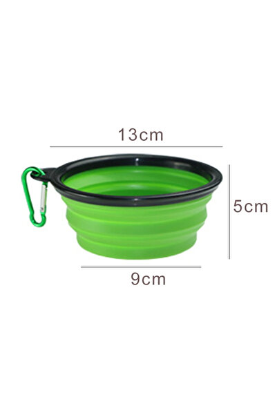 Choice green 350ml Collapsible Dog Pet Folding Silicone Bowl Outdoor Travel Portable Puppy Food Container F