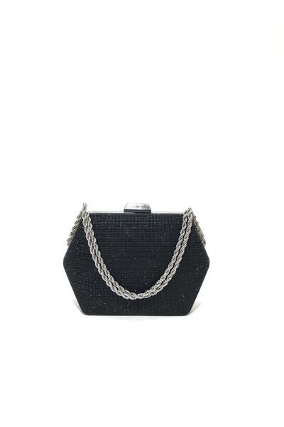womenacs Culoare Neagră Material Piatră Mare Rochie De Seară De Damă Clutch Portofoliu Nunta Logodna Geanta De Seara Henna