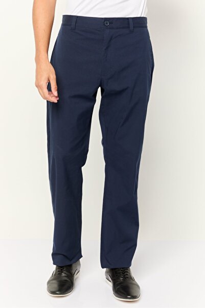 Esprit Men Straight Fit Textured Chino Pants, Navy