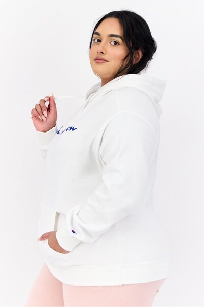 Champion Women Plus Size Long Sleeves Outdoor Hoodie, White