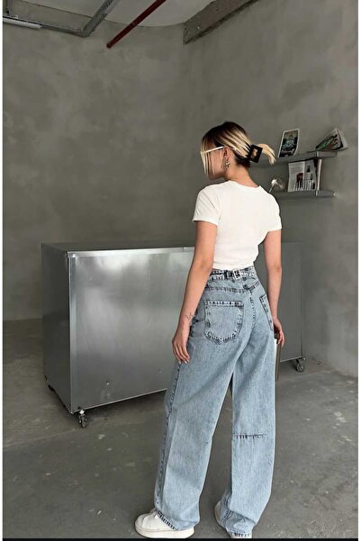DENİKK Yudoowear,Blue Jeans Pants with Buckle Detail at the Waist