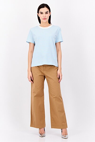 Esprit Women Crew Neck Short Sleeves Stripes T-Shirt, Multicolor